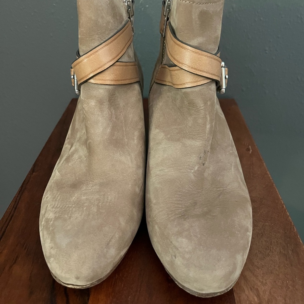 Coach Tan Ankle Booties with Leather Strap